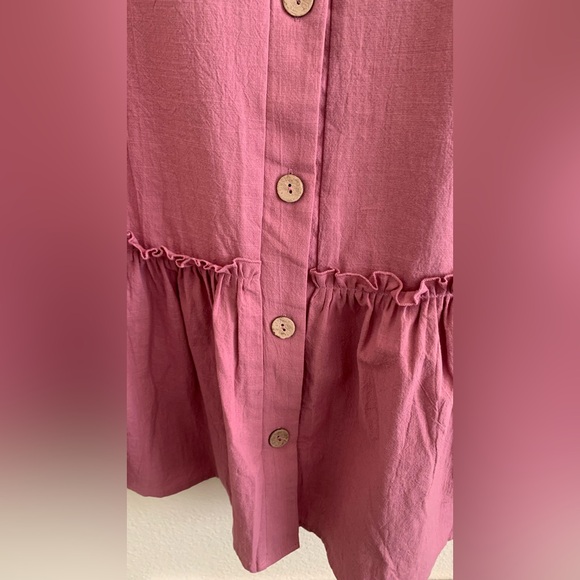Pink Button-Down Mini Dress - Picture 3 of 6